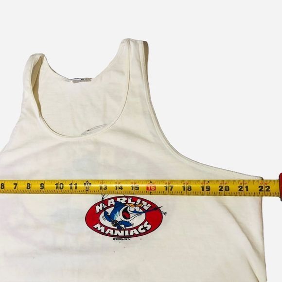 Rare Vintage 80s 90s CRAZY SHIRTS Hawaii T Shirt Tank Top Marlin Maniacs Fishing - Picture 6 of 8